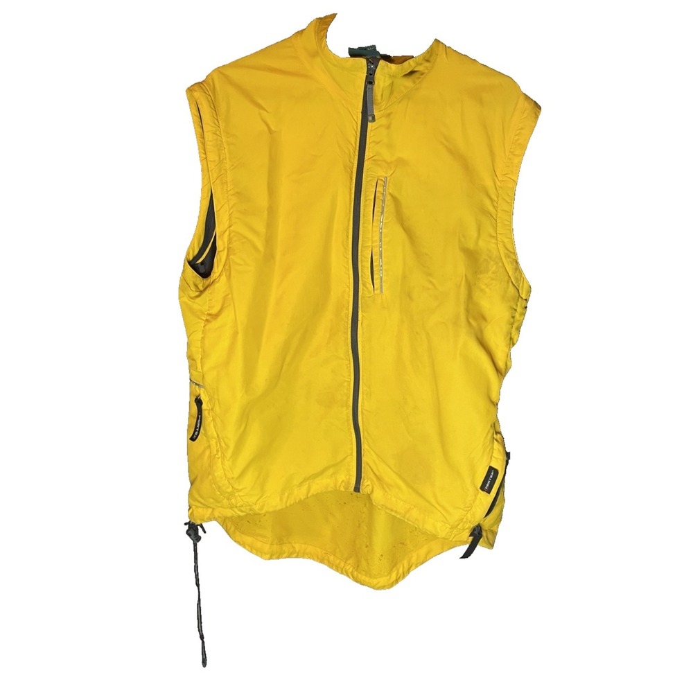 Karrimor LARGE bike vest, PERTEX convertible jacket MISSING SLEEVES yellow